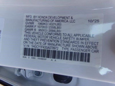 2025 Honda Accord Sedan 1.5T SE