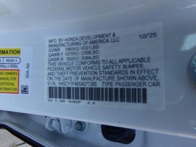 2025 Honda Accord Sedan 1.5T SE