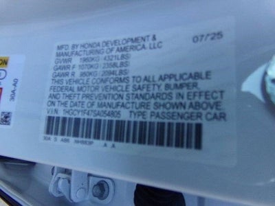 2025 Honda Accord Sedan 1.5T SE