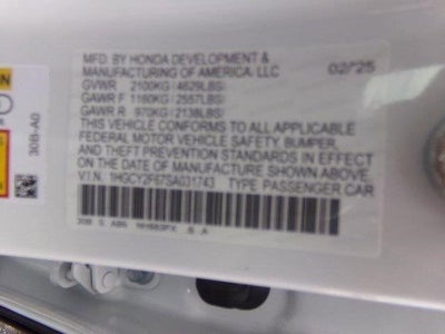 2025 Honda Accord Sedan HYBRID EX-L