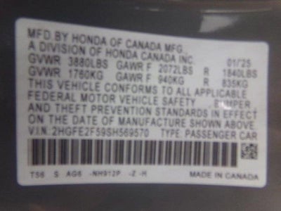 2025 Honda Civic Sedan 4D SPORT