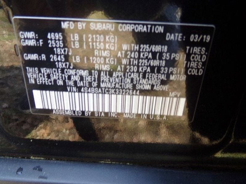 2019 Subaru Outback Touring